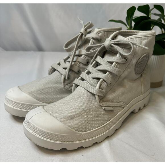 Palladium Pampa Hi Canvas High Top Boots Marshmellow White Size 10 - Picture 2 of 9